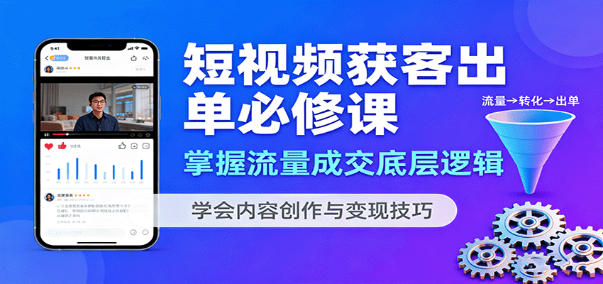 短视频获客出单必修课:掌握流量成交底层逻辑,学会内容创作与变现技巧-邪修侠学院