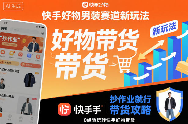 快手好物男装赛道新玩法，抄作业就行，0经验玩转快手好物带货-邪修侠学院