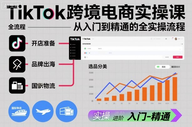 TikTok跨境电商实操课，从入门到精通的全实操流程-邪修侠学院
